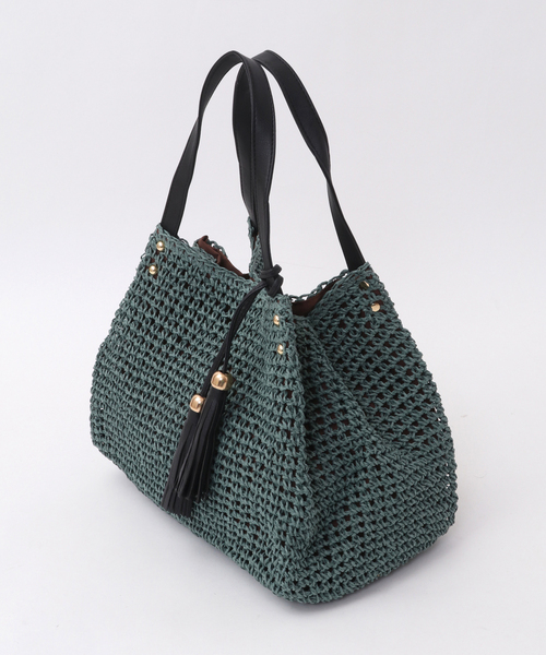 SOFFITTO（ソフィット）の「メッシュ編みペーパートートバッグ(取り扱い店舗限定)（トートバッグ・レディース・ピンク/ターコイズブルー/ブラウン/ホワイト/ブラック/キナリ・FREE）」の7枚目の写真