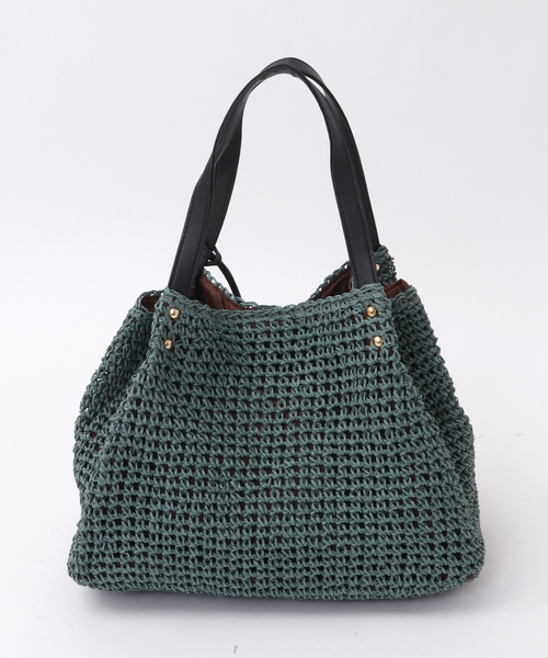 SOFFITTO（ソフィット）の「メッシュ編みペーパートートバッグ(取り扱い店舗限定)（トートバッグ・レディース・ピンク/ターコイズブルー/ブラウン/ホワイト/ブラック/キナリ・FREE）」の8枚目の写真