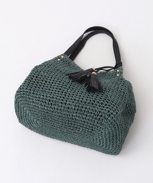 SOFFITTO（ソフィット）の「メッシュ編みペーパートートバッグ(取り扱い店舗限定)（トートバッグ・レディース・ピンク/ターコイズブルー/ブラウン/ホワイト/ブラック/キナリ・FREE）」の9枚目の写真