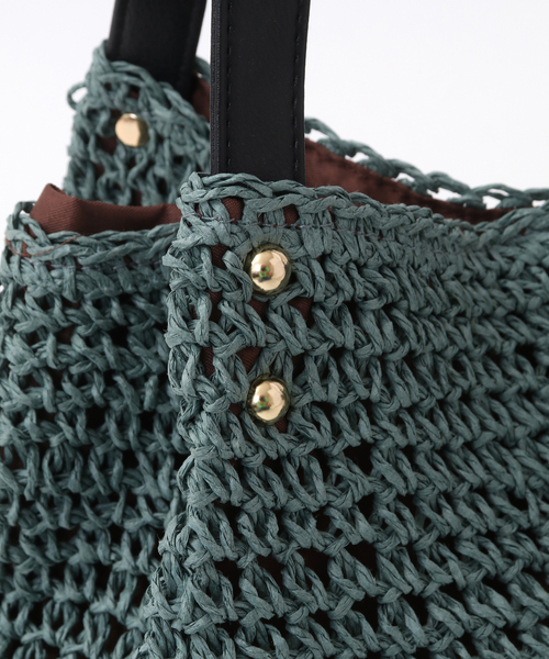 SOFFITTO（ソフィット）の「メッシュ編みペーパートートバッグ(取り扱い店舗限定)（トートバッグ・レディース・ピンク/ターコイズブルー/ブラウン/ホワイト/ブラック/キナリ・FREE）」の10枚目の写真