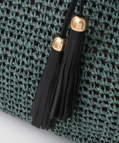 SOFFITTO（ソフィット）の「メッシュ編みペーパートートバッグ(取り扱い店舗限定)（トートバッグ・レディース・ピンク/ターコイズブルー/ブラウン/ホワイト/ブラック/キナリ・FREE）」の11枚目の写真