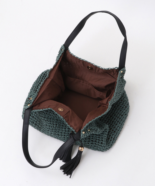 SOFFITTO（ソフィット）の「メッシュ編みペーパートートバッグ(取り扱い店舗限定)（トートバッグ・レディース・ピンク/ターコイズブルー/ブラウン/ホワイト/ブラック/キナリ・FREE）」の13枚目の写真