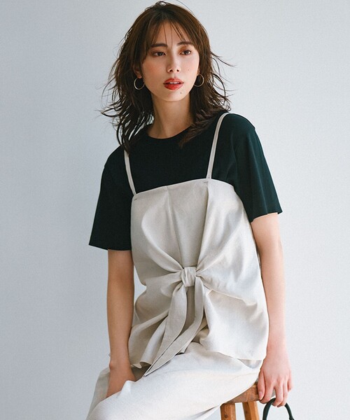 【セール】【洗える】リネンレーヨンストレッチ キャミソール ブラウス（シャツ/ブラウス）｜23区（ニジュウサンク）
