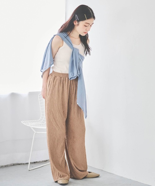 mil(ミル)の「【150㎝前後の小柄さんサイズ】シャーリングスリーブシアーブラウス(シャツ/ブラウス・レディース・ライトベージュ/サックスブルー/スモークピンク・XS/S)」の13枚目の写真