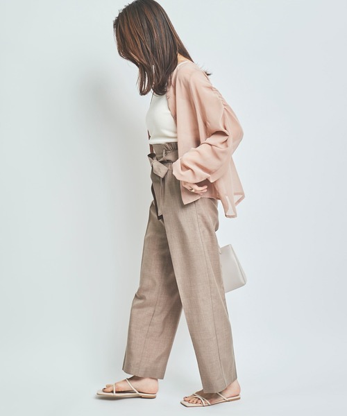 mil(ミル)の「【150㎝前後の小柄さんサイズ】シャーリングスリーブシアーブラウス(シャツ/ブラウス・レディース・ライトベージュ/サックスブルー/スモークピンク・XS/S)」の22枚目の写真