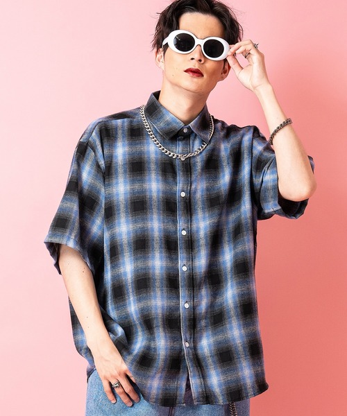 a.p.o.v.(エーピーオービー)の「a.p.o.v. オンブレチェック柄ネル半袖シャツ(シャツ/ブラウス・メンズ・ブルー/ピンク/ブラック・ONE SIZE)」の3枚目の写真