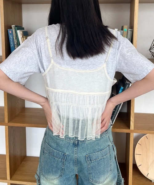 maison raview チェックリボンキャミソール セール】チェック柄 紐リボンキャミソール（キャミソール