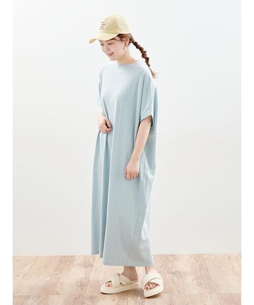 Samansa Mos2(サマンサ モスモス)の「【Sサイズ WEB限定】【抗菌防臭】風が通る涼しげカットワンピース(ワンピース・レディース・チャコールグレー/モカ/サックスブルー・M/S)」の9枚目の写真