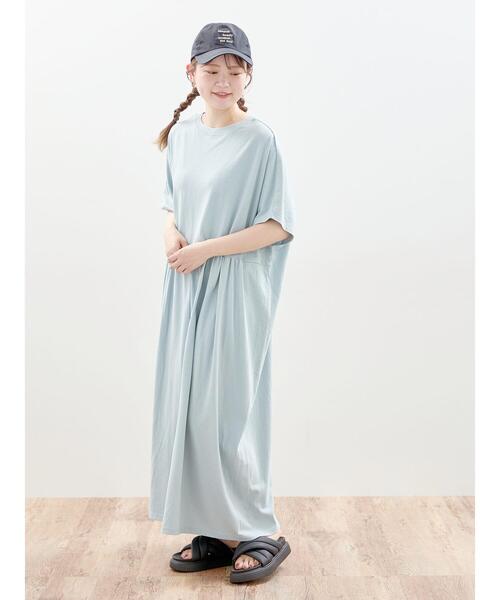 Samansa Mos2(サマンサ モスモス)の「【Sサイズ WEB限定】【抗菌防臭】風が通る涼しげカットワンピース(ワンピース・レディース・チャコールグレー/モカ/サックスブルー・M/S)」の6枚目の写真