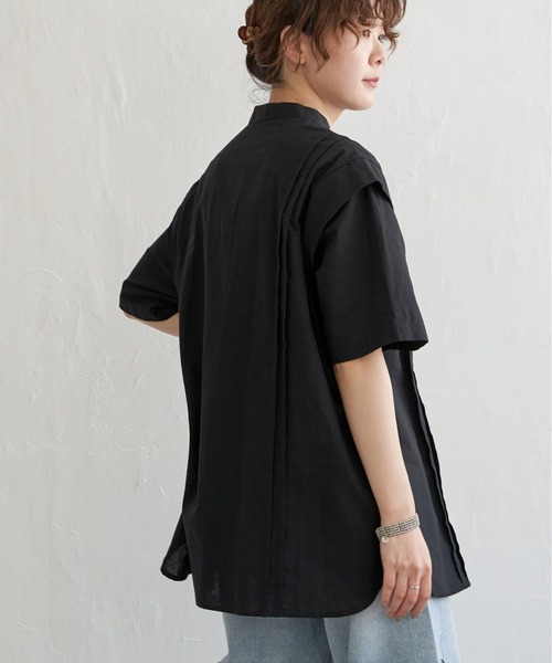 notch.(ノッチ)の「ショルダータックブラウス(シャツ/ブラウス・レディース・ブラック/ホワイト・M)」の9枚目の写真