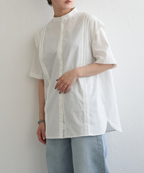 notch.(ノッチ)の「ショルダータックブラウス(シャツ/ブラウス・レディース・ブラック/ホワイト・M)」の5枚目の写真