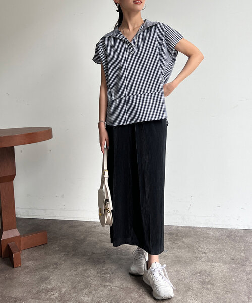 Chez toi（シェトワ）の「【マイナス３キロ見え】プリーツナロースカート（スカート・レディース・イエロー/ベージュ/カーキ/ブラック/グレー・FREE）」の14枚目の写真