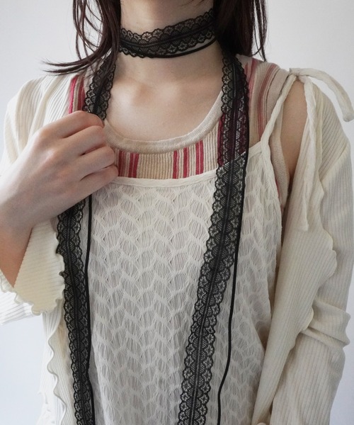 セール】【 Port / ポート 】 シフォンリボン レース チョーカー
