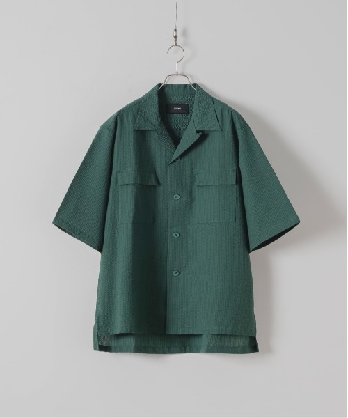 DOOPZ(ドープス)の「D/P Seersucker Shirt - ダブルポケットシアサッカーシャツ(シャツ/ブラウス・メンズ・グリーン/ブラック・SMALL/MEDIUM/LARGE)」の1枚目の写真