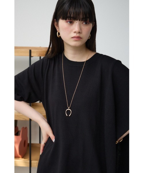 AZUL by moussy（アズールバイマウジー）の「サイドラッフルニットトップス（シャツワンピース・レディース・ブラック/グレー/ミント・FREE）」の4枚目の写真