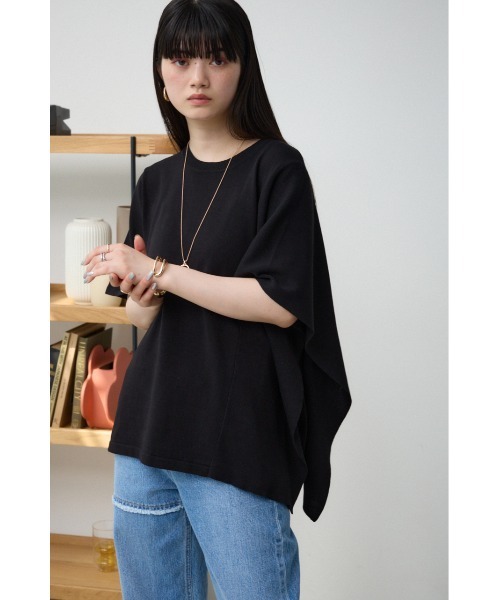 AZUL by moussy（アズールバイマウジー）の「サイドラッフルニットトップス（シャツワンピース・レディース・ブラック/グレー/ミント・FREE）」の5枚目の写真