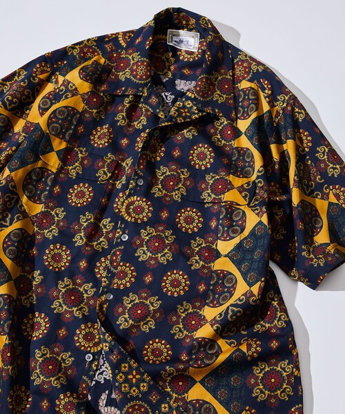 FREAK'S STORE（フリークスストア）の「FREAK’S STORE/フリークスストア インド製 リラックスフィット バティック柄プリント ショートスリーブ オープンカラーシャツ（シャツ/ブラウス・メンズ・ブラック/オフホワイト/グリーン/ネイビー・MEDIUM/LARGE）」の4枚目の写真