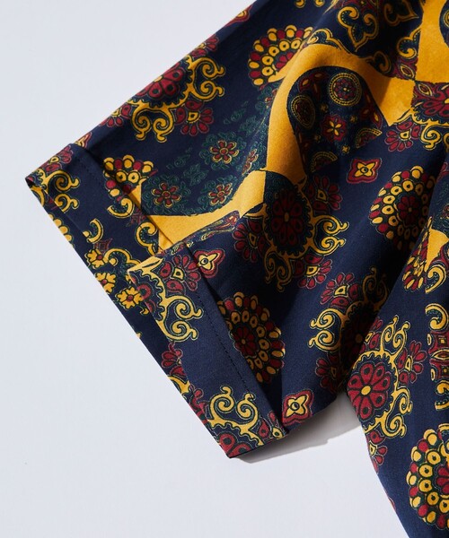 FREAK'S STORE（フリークスストア）の「FREAK’S STORE/フリークスストア インド製 リラックスフィット バティック柄プリント ショートスリーブ オープンカラーシャツ（シャツ/ブラウス・メンズ・ブラック/オフホワイト/グリーン/ネイビー・MEDIUM/LARGE）」の7枚目の写真