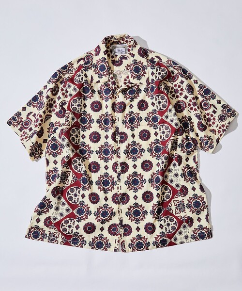FREAK'S STORE（フリークスストア）の「FREAK’S STORE/フリークスストア インド製 リラックスフィット バティック柄プリント ショートスリーブ オープンカラーシャツ（シャツ/ブラウス・メンズ・ブラック/オフホワイト/グリーン/ネイビー・MEDIUM/LARGE）」の9枚目の写真