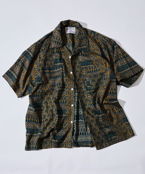 FREAK'S STORE（フリークスストア）の「FREAK’S STORE/フリークスストア インド製 リラックスフィット バティック柄プリント ショートスリーブ オープンカラーシャツ（シャツ/ブラウス・メンズ・ブラック/オフホワイト/グリーン/ネイビー・MEDIUM/LARGE）」の12枚目の写真