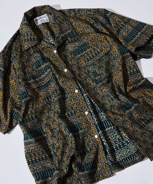 FREAK'S STORE（フリークスストア）の「FREAK’S STORE/フリークスストア インド製 リラックスフィット バティック柄プリント ショートスリーブ オープンカラーシャツ（シャツ/ブラウス・メンズ・ブラック/オフホワイト/グリーン/ネイビー・MEDIUM/LARGE）」の13枚目の写真