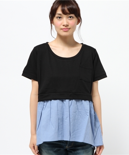 OUTLET（アウトレット）の「【Discoat】布帛ペプラムチュニック（チュニック・レディース・ブラック/ダークブルー/杢グレー・MEDIUM/LARGE）」の4枚目の写真