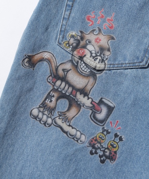 早い者勝ち XLARGE PAINTING DENIM PANTS ストリートコーデ◎ XLARGE（エクストララージ）の「PAINTING DENIM PANTS（デニム