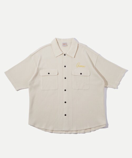 WHO'S WHO gallery（フーズフーギャラリー）の「【KOOKY'N/クーキー】BRONXワッフルシャツ（シャツ/ブラウス・メンズ・アイボリー/ブラック/ネイビー/オレンジ・FREE）」の6枚目の写真