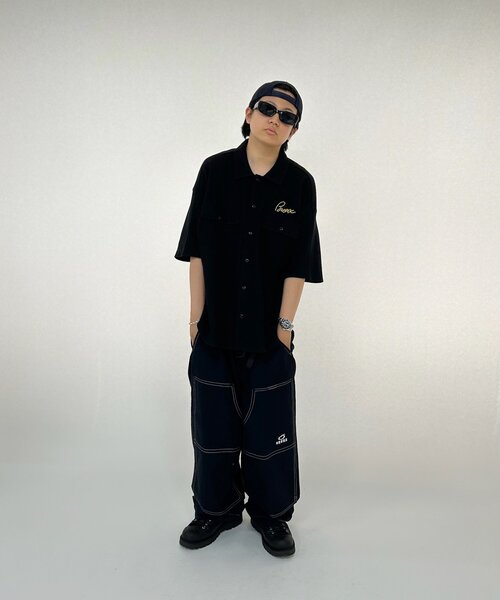 WHO'S WHO gallery（フーズフーギャラリー）の「【KOOKY'N/クーキー】BRONXワッフルシャツ（シャツ/ブラウス・メンズ・アイボリー/ブラック/ネイビー/オレンジ・FREE）」の8枚目の写真