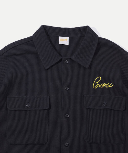 WHO'S WHO gallery（フーズフーギャラリー）の「【KOOKY'N/クーキー】BRONXワッフルシャツ（シャツ/ブラウス・メンズ・アイボリー/ブラック/ネイビー/オレンジ・FREE）」の11枚目の写真