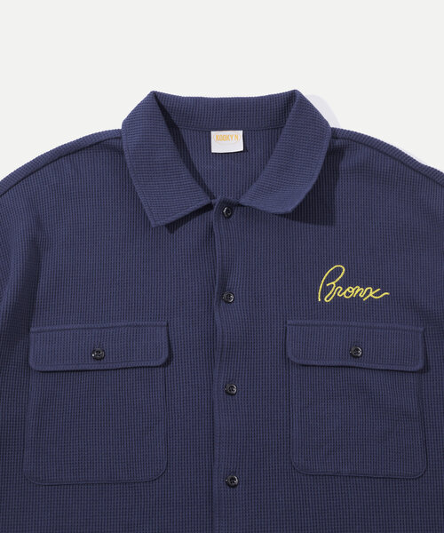 WHO'S WHO gallery（フーズフーギャラリー）の「【KOOKY'N/クーキー】BRONXワッフルシャツ（シャツ/ブラウス・メンズ・アイボリー/ブラック/ネイビー/オレンジ・FREE）」の14枚目の写真