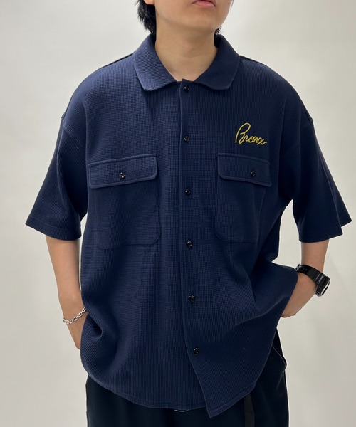 WHO'S WHO gallery（フーズフーギャラリー）の「【KOOKY'N/クーキー】BRONXワッフルシャツ（シャツ/ブラウス・メンズ・アイボリー/ブラック/ネイビー/オレンジ・FREE）」の20枚目の写真