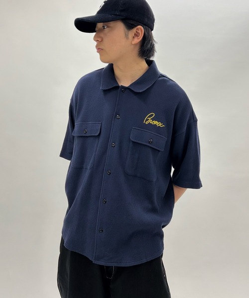 WHO'S WHO gallery（フーズフーギャラリー）の「【KOOKY'N/クーキー】BRONXワッフルシャツ（シャツ/ブラウス・メンズ・アイボリー/ブラック/ネイビー/オレンジ・FREE）」の18枚目の写真
