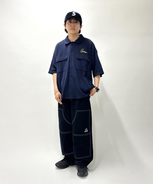 WHO'S WHO gallery（フーズフーギャラリー）の「【KOOKY'N/クーキー】BRONXワッフルシャツ（シャツ/ブラウス・メンズ・アイボリー/ブラック/ネイビー/オレンジ・FREE）」の21枚目の写真