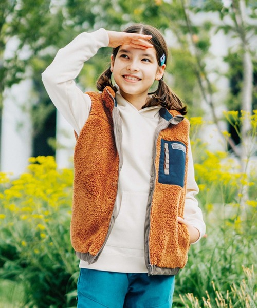 KRIFF MAYER Kid's Collection（クリフメイヤーキッズコレクション）の「ひっくりベスト（ベスト・キッズ・カーキ/アイボリー/チャコール/キャメル・170/150/140/130/120/160）」の4枚目の写真