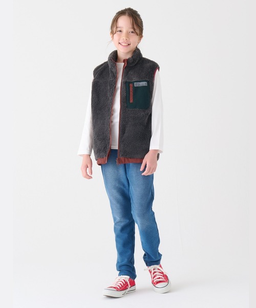 KRIFF MAYER Kid's Collection（クリフメイヤーキッズコレクション）の「ひっくりベスト（ベスト・キッズ・カーキ/アイボリー/チャコール/キャメル・170/150/140/130/120/160）」の6枚目の写真