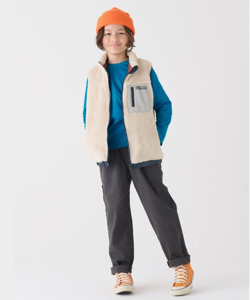 KRIFF MAYER Kid's Collection（クリフメイヤーキッズコレクション）の「ひっくりベスト（ベスト・キッズ・カーキ/アイボリー/チャコール/キャメル・170/150/140/130/120/160）」の10枚目の写真