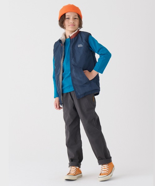 KRIFF MAYER Kid's Collection（クリフメイヤーキッズコレクション）の「ひっくりベスト（ベスト・キッズ・カーキ/アイボリー/チャコール/キャメル・170/150/140/130/120/160）」の12枚目の写真