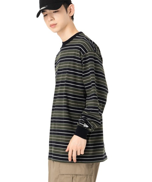 NEW ERA(ニューエラ)の「ニューエラ 長袖Tシャツ オーバーサイズ マルチボーダー(Tシャツ/カットソー・メンズ・ストーン/ブラック・S/M/L/XL/XXL)」の13枚目の写真