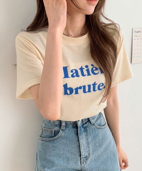 VIVID LADY(ビビッドレディー)の「ロゴ入りTシャツ半袖 レディース 夏(Tシャツ/カットソー・レディース・ブラック/クリーム/ブルー/ホワイト・FREE)」の19枚目の写真