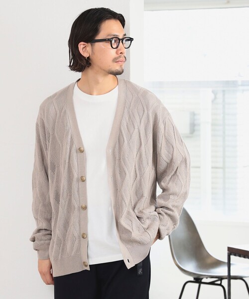 B:MING by BEAMS（ビーミングバイビームス）の「12ゲージ アーガイル カーディガン（カーディガン/ボレロ・メンズ・ブラック/ライトグレー・LARGE/MEDIUM/SMALL/X-LARGE）」の2枚目の写真