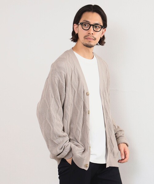 B:MING by BEAMS（ビーミングバイビームス）の「12ゲージ アーガイル カーディガン（カーディガン/ボレロ・メンズ・ブラック/ライトグレー・LARGE/MEDIUM/SMALL/X-LARGE）」の6枚目の写真