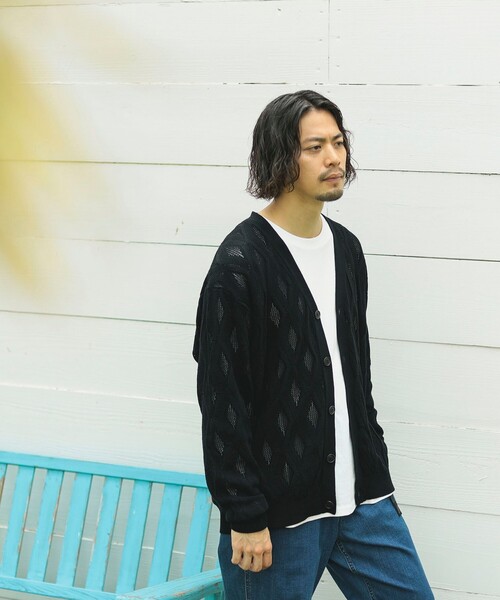 B:MING by BEAMS（ビーミングバイビームス）の「12ゲージ アーガイル カーディガン（カーディガン/ボレロ・メンズ・ブラック/ライトグレー・LARGE/MEDIUM/SMALL/X-LARGE）」の12枚目の写真