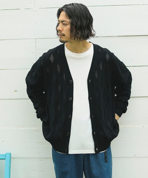 B:MING by BEAMS（ビーミングバイビームス）の「12ゲージ アーガイル カーディガン（カーディガン/ボレロ・メンズ・ブラック/ライトグレー・LARGE/MEDIUM/SMALL/X-LARGE）」の14枚目の写真