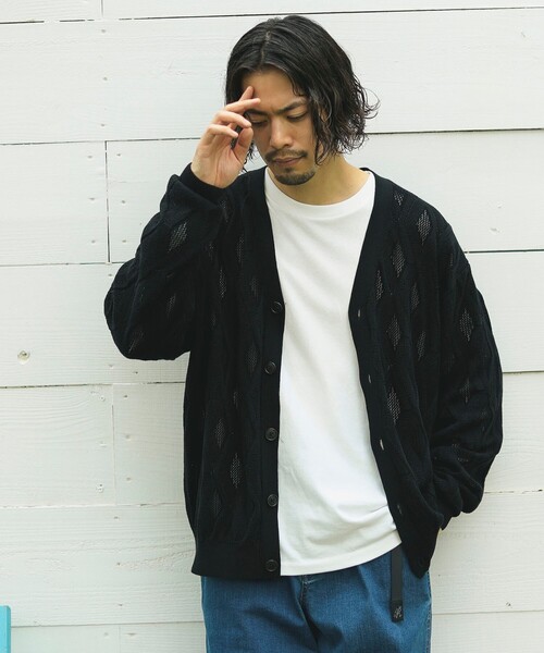 B:MING by BEAMS（ビーミングバイビームス）の「12ゲージ アーガイル カーディガン（カーディガン/ボレロ・メンズ・ブラック/ライトグレー・LARGE/MEDIUM/SMALL/X-LARGE）」の15枚目の写真