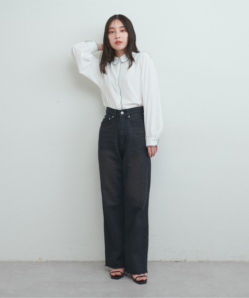 natural couture（ナチュラルクチュール）の「【WEB限定】スカラップ刺繍衿付ブラウス（シャツ/ブラウス・レディース・オフホワイト/ピンクベージュ/ダークブラウン/ネイビー/ミント/ピンク系その他・FREE）」の10枚目の写真