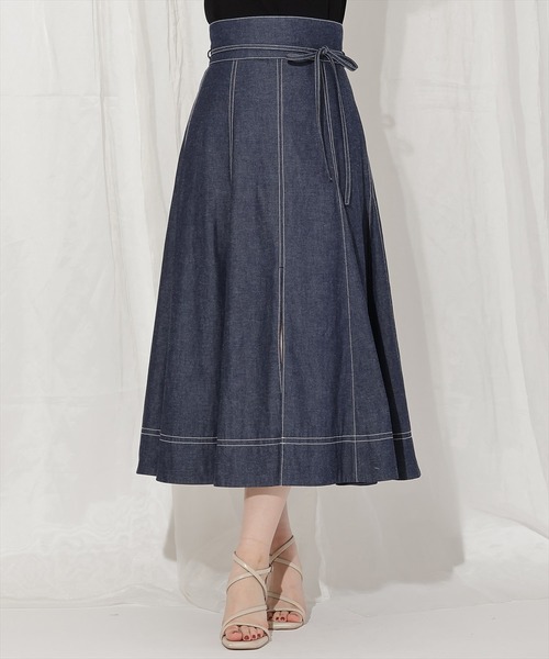 WILLSELECTION（ウィルセレクション）の「スリット入りデニムスカート（デニムスカート・レディース・インディゴブルー/ブルー・FREE）」の6枚目の写真