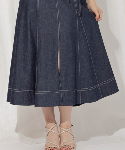 WILLSELECTION（ウィルセレクション）の「スリット入りデニムスカート（デニムスカート・レディース・インディゴブルー/ブルー・FREE）」の3枚目の写真