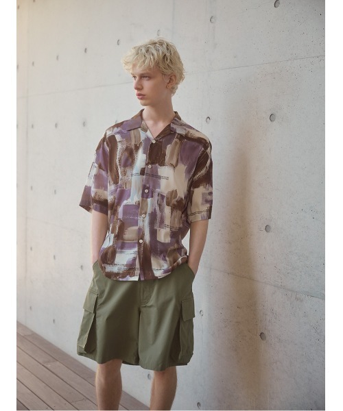 トップス SOFTHYPHEN PATTERNED CAMP COLLAR S/S SOFTHYPHEN PATTERNED CAMP COLLAR S/S（SOFTHYPHEN Linen Check