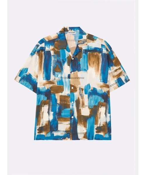 トップス SOFTHYPHEN PATTERNED CAMP COLLAR S/S BIOTOP(ビオトープ) / 【SOFTHYPHEN】 STAINED GLASS PRINT CAMP